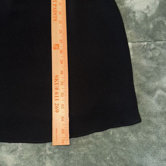 H&M A-Line Mini Dress Women's 2 Black Long Sleeve Button Front V-Neck - Picture 7 of 8